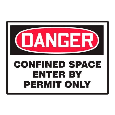 Accuform Accuform Danger Confined Space By Permit Only Label, Dura-Vinyl, 1/Pack LCSP280XVE
